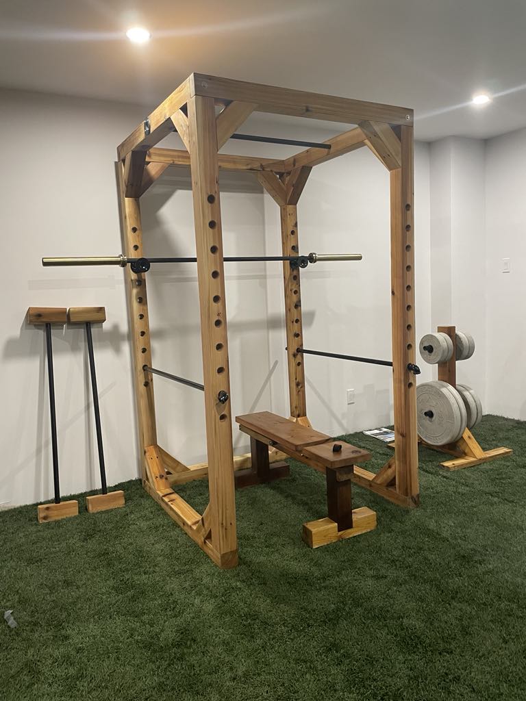 Fitness Diy Wood Power Rack Plans Bench Press Diy Workout Cage
